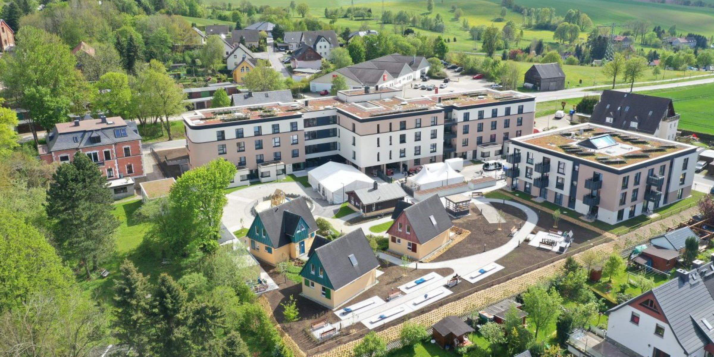 Luftaufnahme des Bethanien Campus Scheibenberg