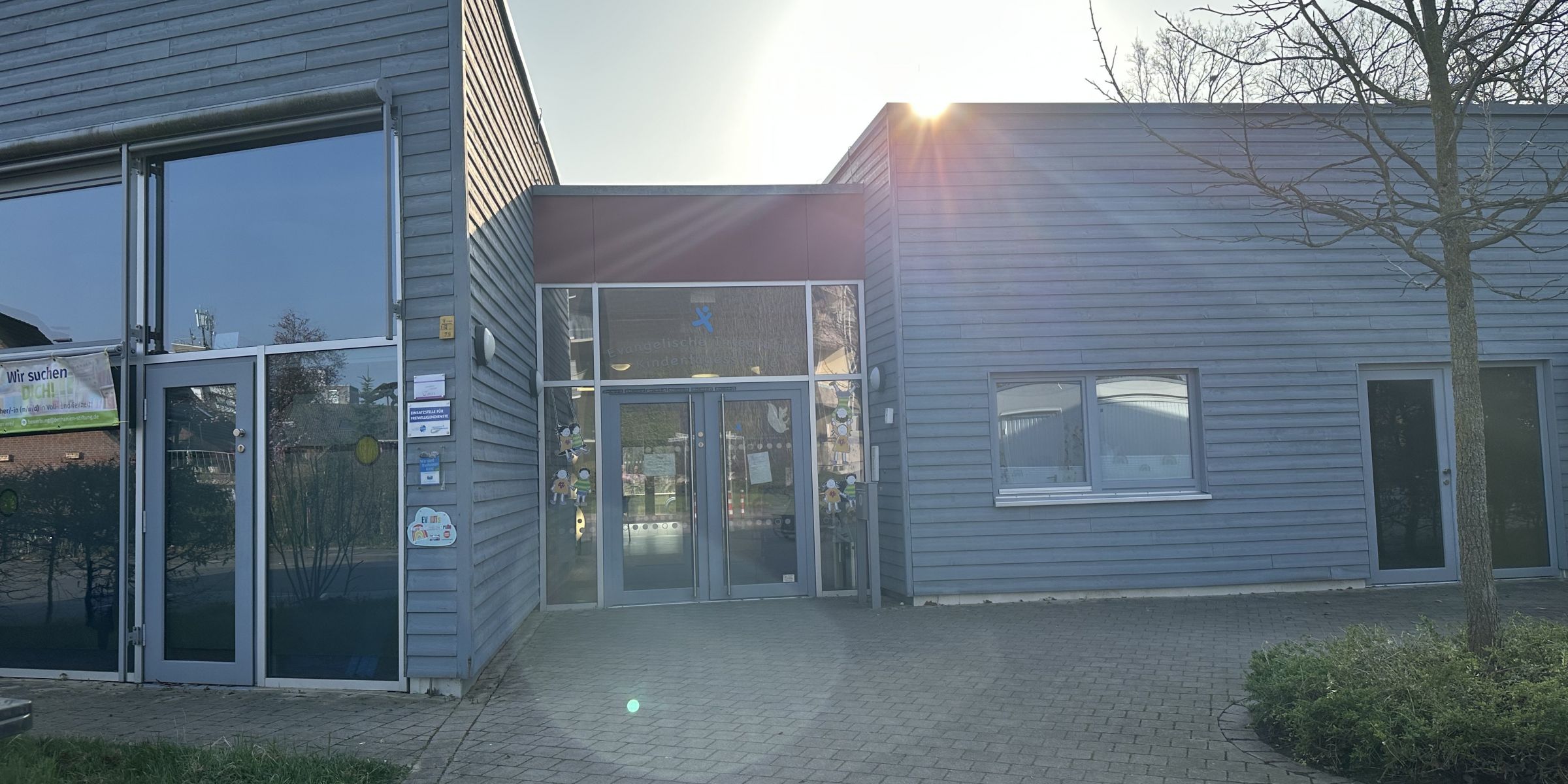 Das Gebäude der Ev. Kita die Weltendecker