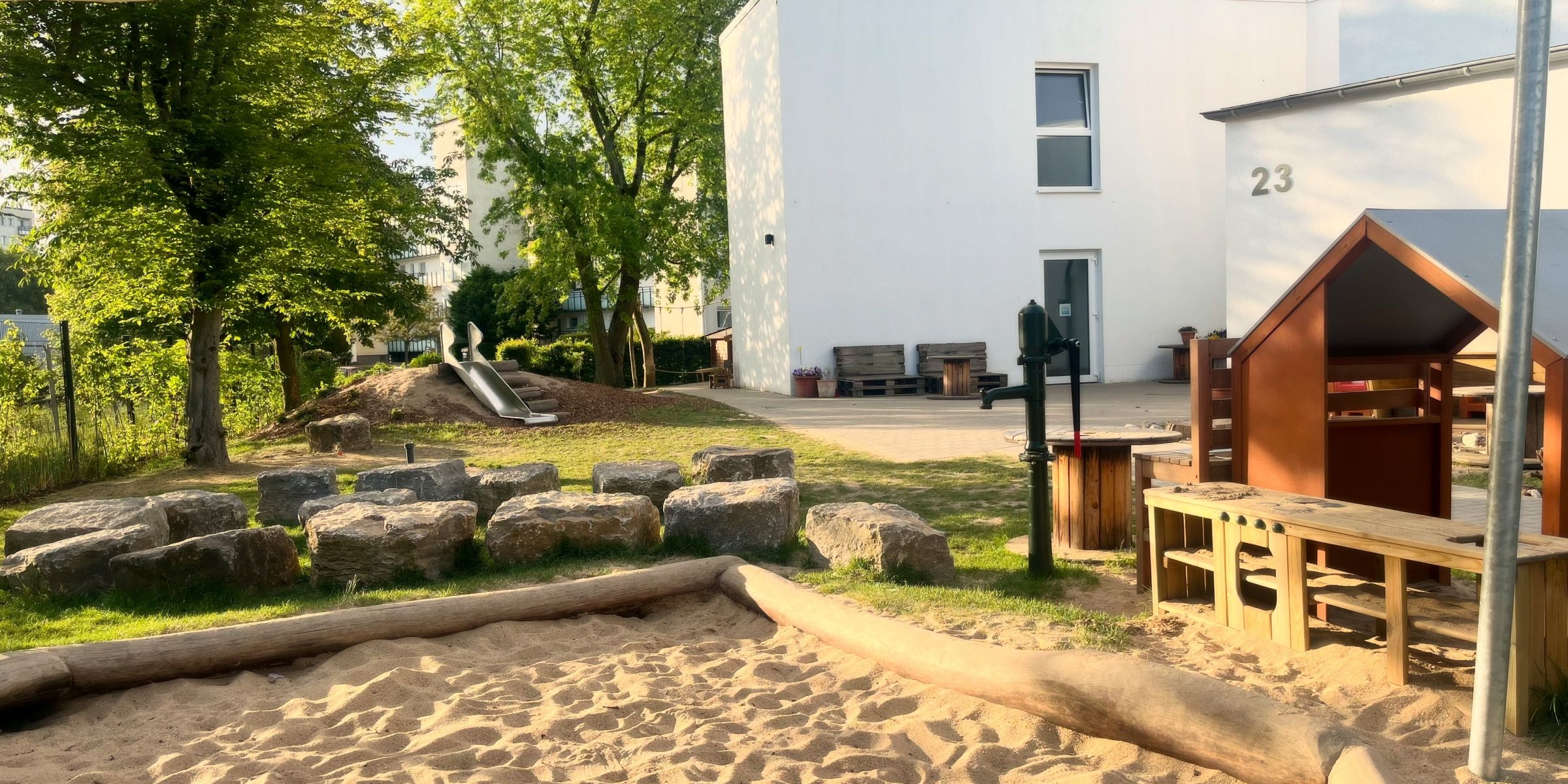Der Außenbereich der Kita