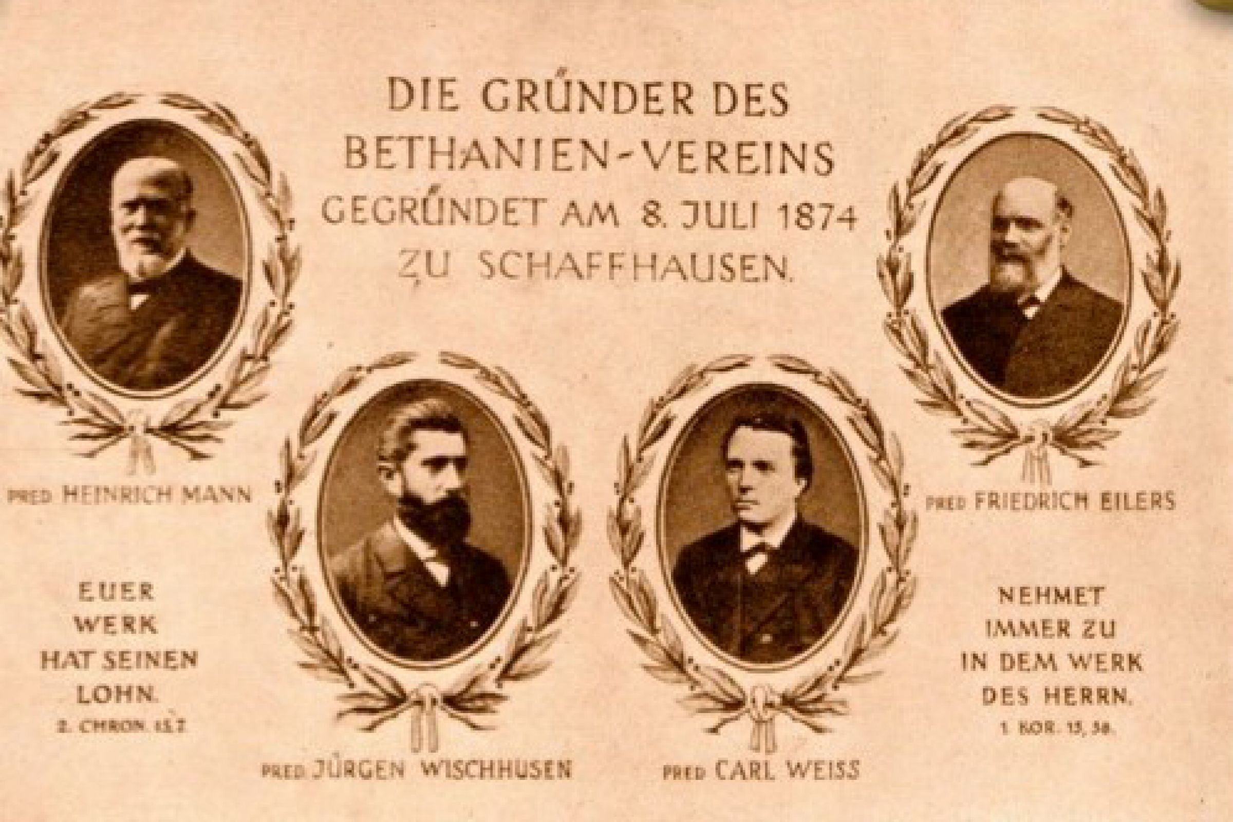 Die vier Gründer des Bethanien-Vereins