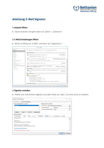 Anleitung - E-Mail Signatur