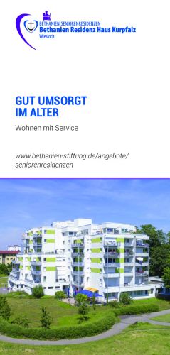 Der Flyer der Bethanien Seniorenresidenz Haus Kurpfalz mit weiterführenden Informationen